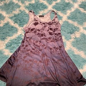 Sleeveless skull short dress